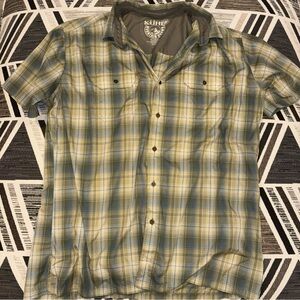 Kuhl Men's Casual Plaid Shirt in Green and Blue
